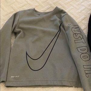 Nike long sleeve gray shirt with Nike pants